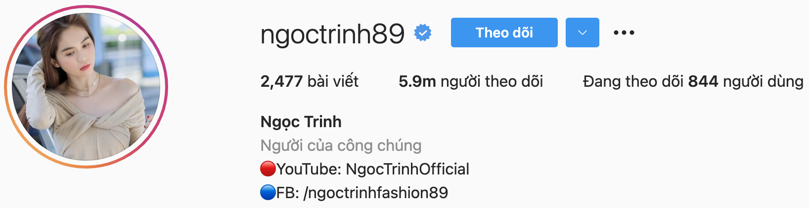 Ngọc Trinh xuất sắc lọt top 2 nhân vật 'thống trị' MXH Instagram Việt