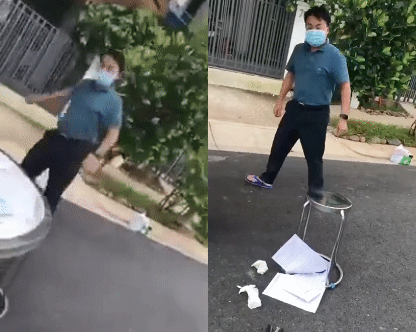 Đạp đổ bàn nhân viên y tế vì lập chốt ngay cạnh nhà, hành động của người đàn ông gây tranh cãi Ảnh 2