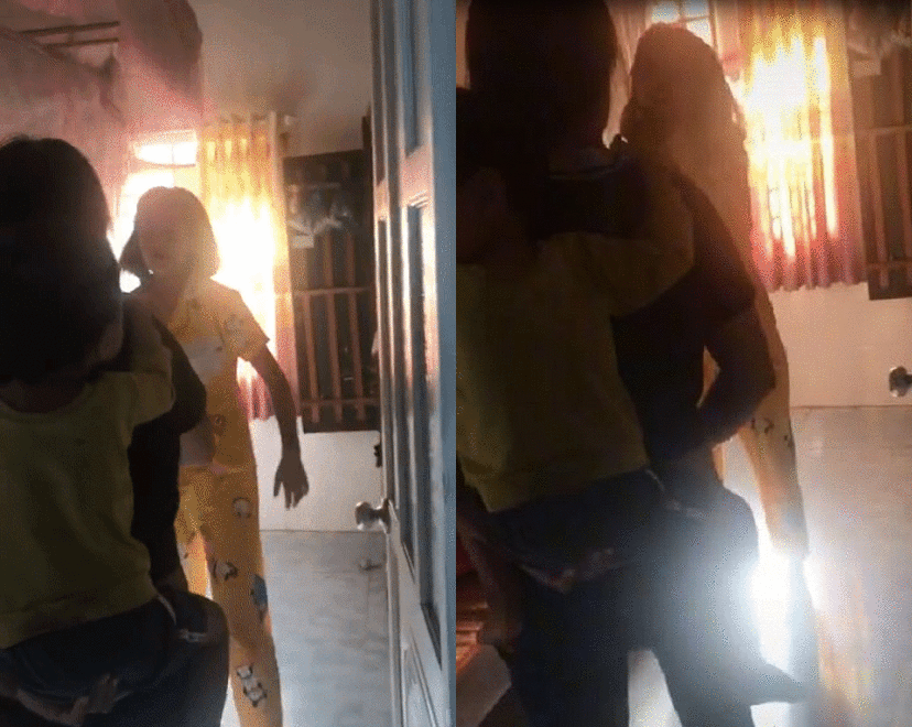 Clip: Con gái đánh mẹ đẻ tới tấp, tay đấm chân đạp bất chấp việc mẹ đang bế trẻ nhỏ Ảnh 2