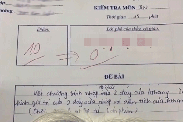 Nam sinh ngơ ngác khi bài kiểm tra 10 điểm bị giáo viên trừ còn 0 điểm, hóa ra lý do khá thuyết phục! Ảnh 2