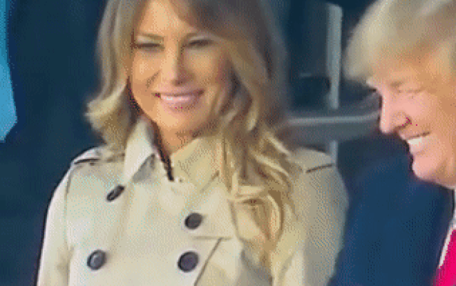 Bà Melania bị soi vì 'lườm nguýt' chồng khi đi xem bóng chày? Ảnh 2