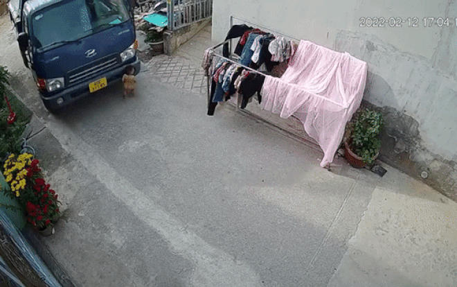 Clip: Bé trai bị xe tải nuốt chửng, cái kết khiến ai nấy thở phào Ảnh 2