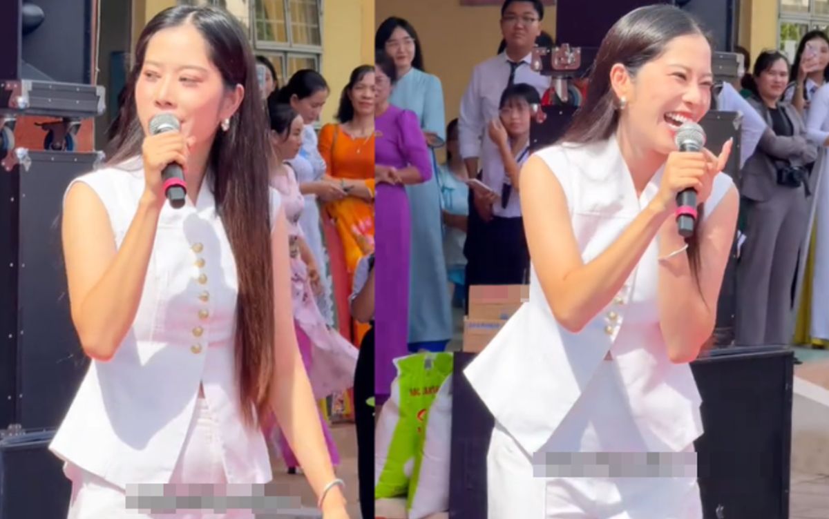 Nam Em gặp sự cố khi biểu diễn trước hàng trăm học sinh - Saostar.vn