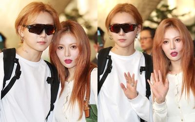 Tay trong tay xuất hiện ở sân bay, HyunA và E’Dawn không thể nào ngọt ngào hơn được nữa