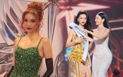 Rộ khoảnh khắc Lan Khuê đơ cứng, 'xịt keo' khi công bố tân Miss Universe Vietnam