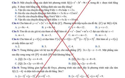 Đề thi tham khảo môn Toán kỳ thi Tốt nghiệp THPT 2025 đang lan truyền trên MXH là giả