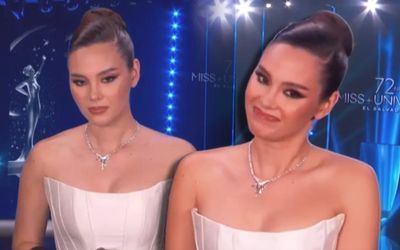 Catriona Gray đổi sắc mặt trên sóng truyền hình khi đại diện quê nhà 'out-top' 5 Miss Universe 2023