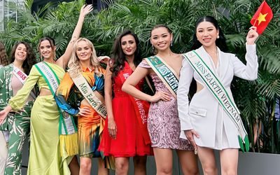 Chung khung hình cùng dàn đối thủ Miss Earth ngày đầu nhập cuộc, đại diện Việt Nam có lép vế?