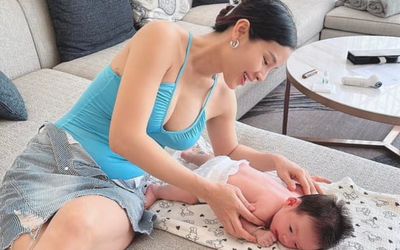 Phương Trinh Jolie chăm bé Tyga, biểu cảm đáng yêu của quý tử chiếm spotlight