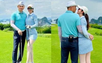 Jennifer Phạm cùng chồng doanh nhân đi đánh golf, có cử chỉ 'tình bể bình'!