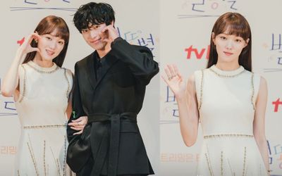 Lee Sung Kyung đẹp như gái 18, khoe đôi chân cực nuột bên cậu ấm Penthouse trong họp báo phim mới