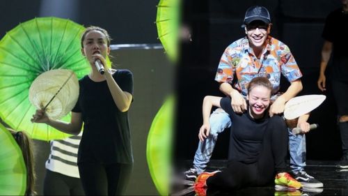 Sau lùm xùm, Yến Trang cười sảng khoái trên sàn tập Chung kết Remix New Generation