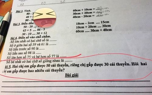 Dân mạng tranh cãi 'nảy lửa' về bài toán 'hại não' của học sinh lớp 1