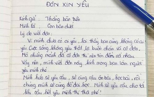 Cô gái bàn dưới viết 'đơn xin yêu' gửi anh bạn bàn trên và lời hứa sau cùng khiến dân mạng rần rần ủng hộ