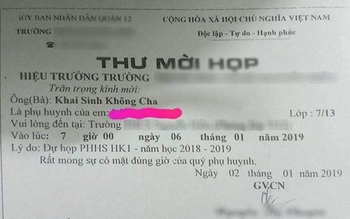 Thư mời họp kỳ lạ của giáo viên chủ nhiệm khiến phụ huynh bức xúc