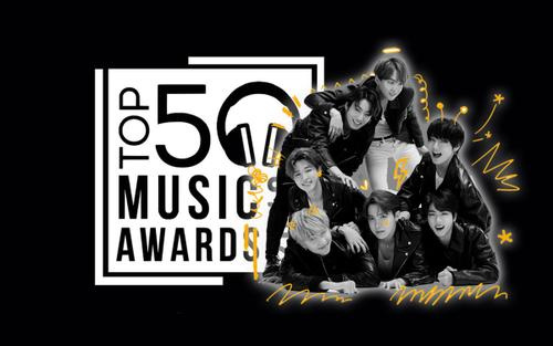 BTS thắng đậm và là nghệ sĩ Kpop duy nhất được vinh danh tại giải thưởng Top 50 Music Awards