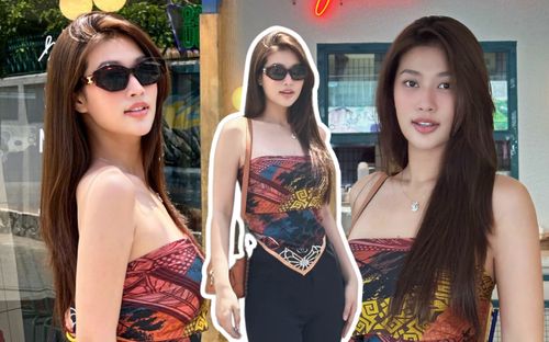 Thiên Ân hô biến 'khăn thành áo' thời thượng, outfit đơn giản nhưng cực hợp với ngày Hè