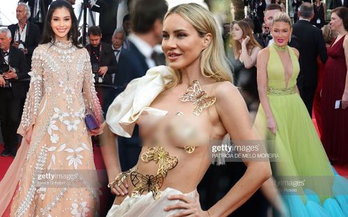 Cannes ngày 11: Đối thủ Mai Phương 'ăn mặc' rườm rà, một mỹ nhân bán khoả thân gây tranh cãi