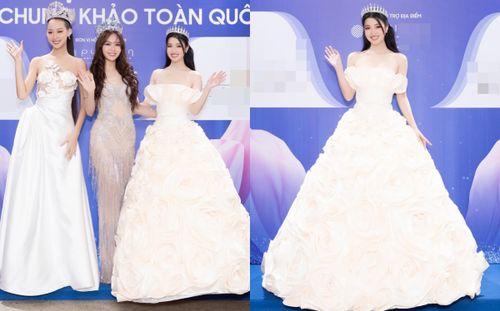 Á hậu Phương Nhi tiếp tục gây tranh cãi khi tham dự họp báo cùng top 3 Miss World Vietnam 2022