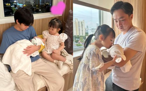 Thái độ các con Cường Đô La khi lần đầu gặp em