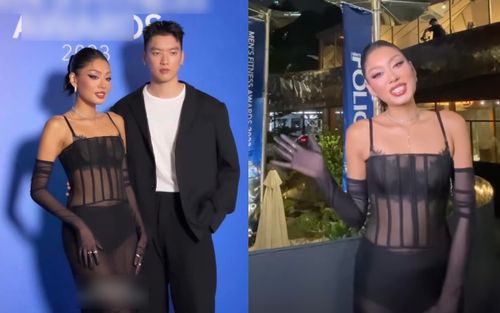 Á hậu Thảo Nhi Lê diện váy 'mỏng như giấy' lộ hết nội y đi dự sự kiện