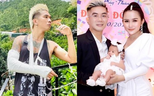 Khánh Đơn phải băng bó cánh tay vì một lý do liên quan đến bà xã, netizen 'đồng cảm' gửi lời động viên