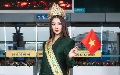 Võ Lê Quế Anh sáng rực trong ngày lên đường dự thi Miss Grand International 2024