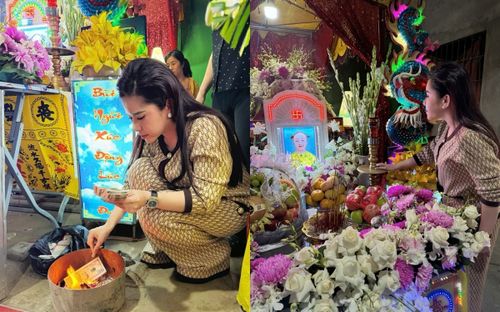 Bình Tinh bật khóc bên linh cữu con gái nuôi NSƯT Kim Tiểu Long: 'Đau lòng mẹ quá Ly ơi'