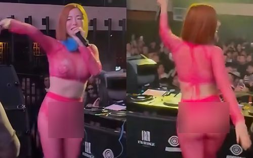 Nữ DJ gây tranh cãi với đồ diễn xuyên thấu 'gần hết cơ thể'