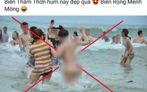 Thông tin mới nhất vụ hình ảnh cô gái khoả thân tắm ở biển Sầm Sơn