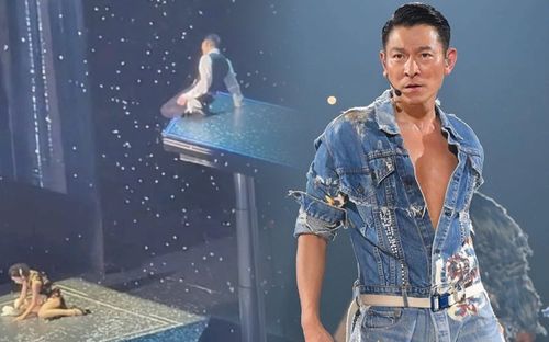 Lưu Đức Hoa gặp 'nạn' ở tuổi 63: Suýt rơi từ độ cao 4m đến ngã sõng soài trên sân khấu