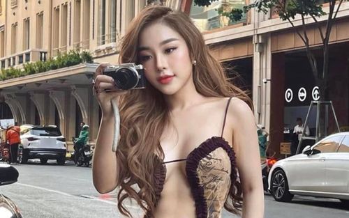 Mốt váy áo hai dây mảnh, khoe 'gò bồng đảo' căng tràn của vợ TiTi