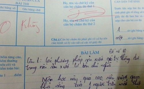 Bài kiểm tra bị chấm 0 điểm, nội dung 'cợt nhả' khiến dân tình thấy phải răn đe thêm