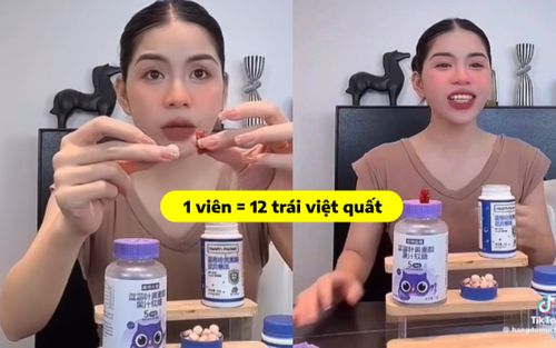 Hằng Du Mục từng quảng cáo kẹo dẻo ngừa cận thị,1 viên tương đương 12kg việt quất