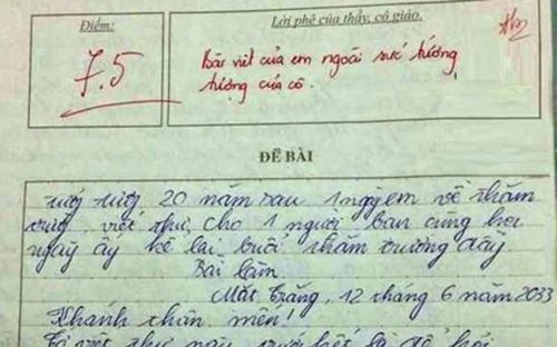 Bài văn viết thư cho bạn học đạt 7 điểm, lời phê của cô giáo ai cũng gật gù đồng tình