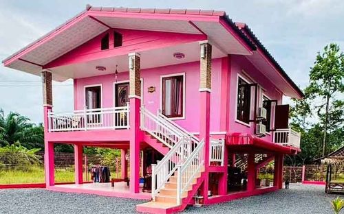 Người đàn ông xây căn nhà màu hồng từ trong ra ngoài để dưỡng già cùng mẹ và bà ngoại
