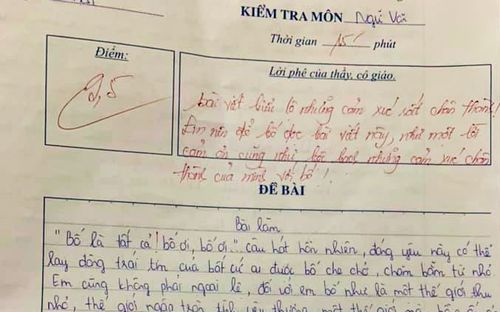 Bài văn đạt 9.5 điểm, cô giáo khuyên học trò nên để bố đọc