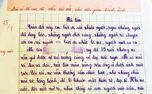 Bài văn về mẹ gần đạt điểm tuyệt đối, câu nào cũng thấm đượm yêu thương