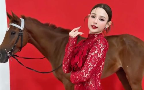 Huyền Baby diện áo dài ren rạng rỡ đón năm mới