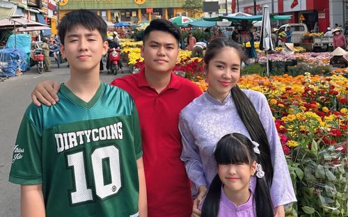 Vợ chồng Lê Phương sum họp đón Tết ở nhà ngoại