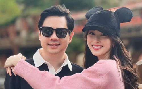 Hoa hậu Việt Nam Đặng Thu Thảo tình tứ bên chồng