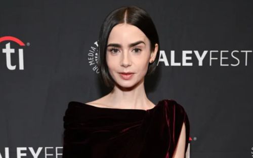 Lily Collins cuốn hút trong bộ cánh nhung đỏ rực