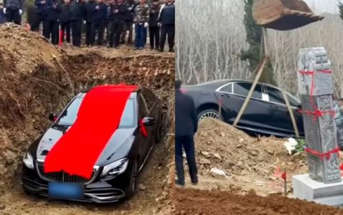 Gia đình chôn xe hơi gần 4 tỷ đồng theo người mất, gây ra tranh cãi dữ dội