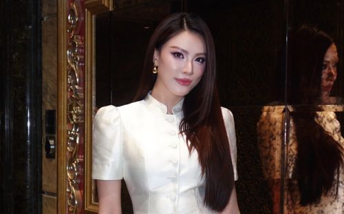 Á hậu Kim Duyên khoe thần thái sang trọng trong thiết kế trắng tinh khôi