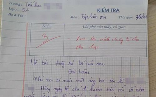 Bài văn 'nhà em có nuôi một ông bố', loạt chi tiết phía sau khiến dân mạng rôm rả bàn tán