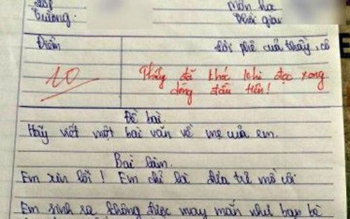 Bài văn về mẹ khiến thầy giáo bật khóc ngay dòng đầu tiên, dân mạng đồng cảm vô cùng