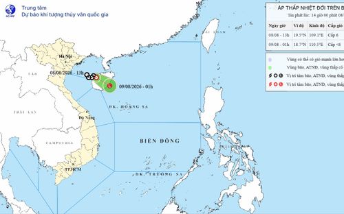 Áp thấp nhiệt đới giật cấp 8, Vịnh Bắc Bộ biển động mạnh