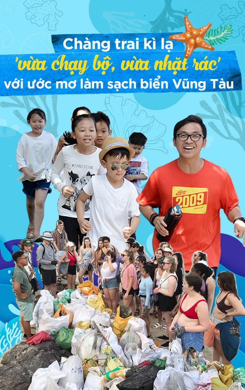 Chàng trai kì lạ 'vừa chạy bộ, vừa nhặt rác' với ước mơ làm sạch biển Vũng Tàu