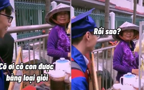 Nam sinh tốt nghiệp Đại học loại giỏi đi khoe khắp nơi, phản ứng của người bán hàng rong gây bất ngờ
