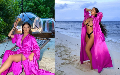 Bản sao Kim Kardashian gây xốn mắt khi khoe thân hình bốc lửa hơn cả bản chính